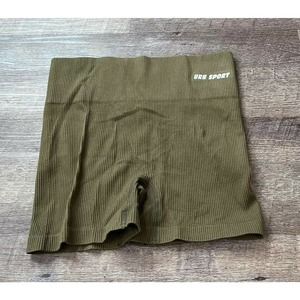 Urb Sports by Urban Threads Ribbed Womens Compression Shorts Medium Green M8